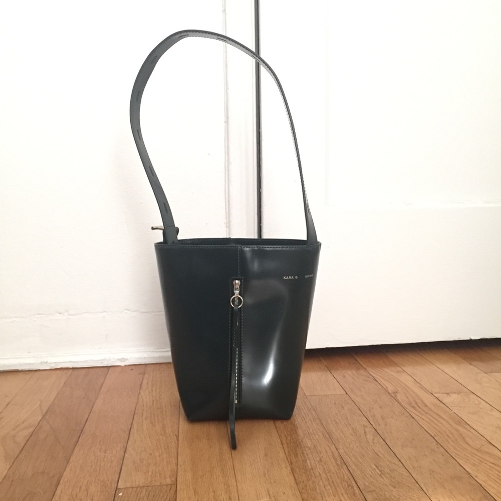 KARA Bottle Green Polishes Leather Bag